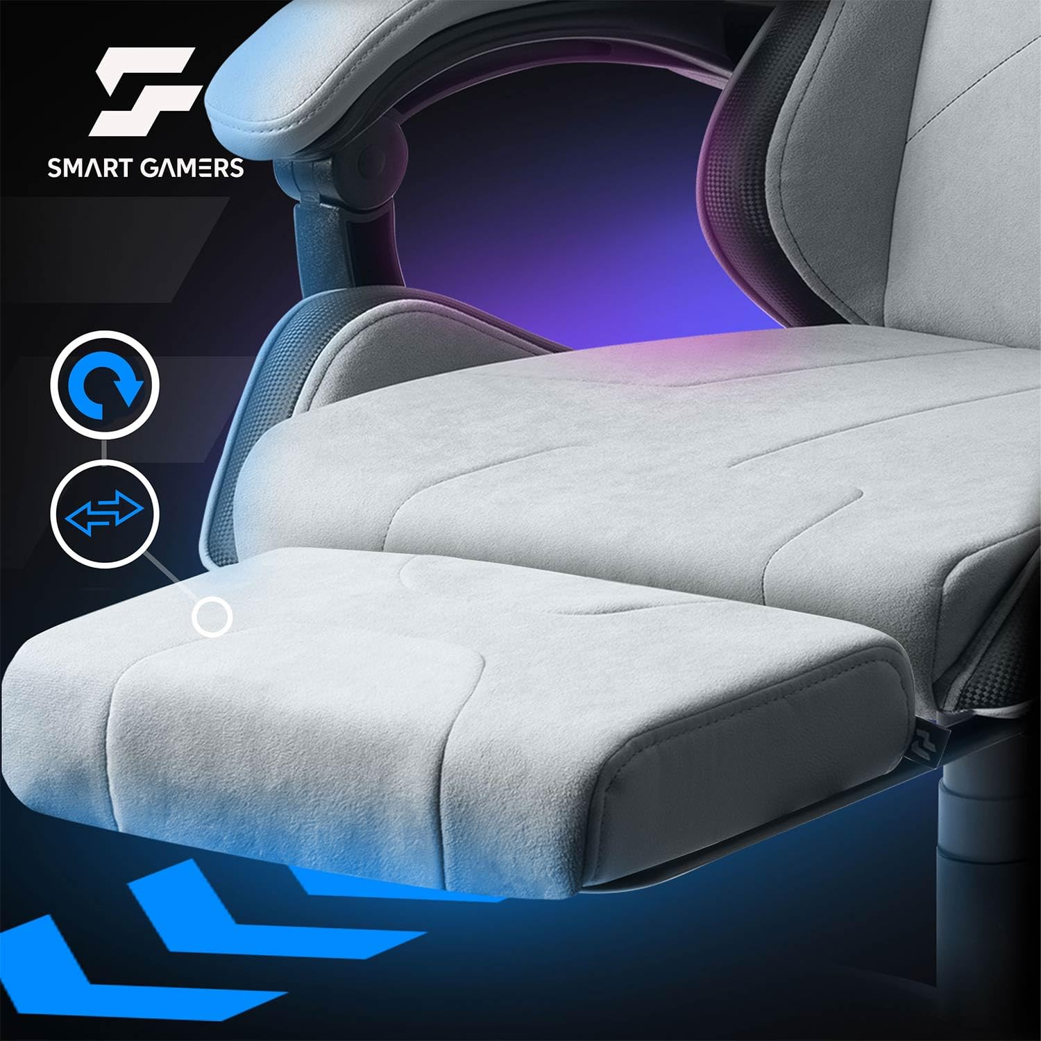 Fotel Gamingowy z Podnóżkiem, Regulacją i Oparciem 140° Czarny | Lokar Ergonomiczny Fotel dla Gracza do 120 kg, Blokada Kąta Kółka 360° Profilowany Zagłówek, Setup Gamingowy Home Office