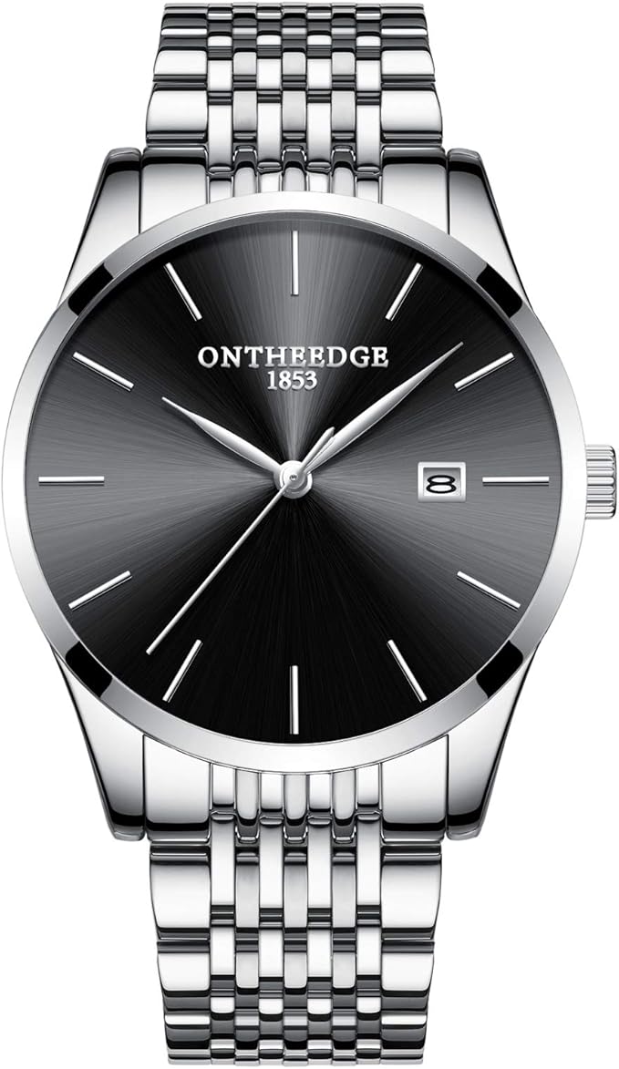 Amazon 腕時計 メンズ 薄型 ビジネスカジュアル クォーツ アナログ 防水 ステンレス オシャレ シンプル 日付 ファッション 男性ウォッチ 軽量 黒 カレンダー 仕事 就活祝い フォーマル メンズ腕時計 腕時計 通販