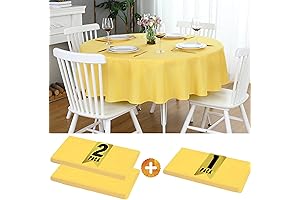 Mesa para pastel con mantel amarillo para crear un ambiente elegante