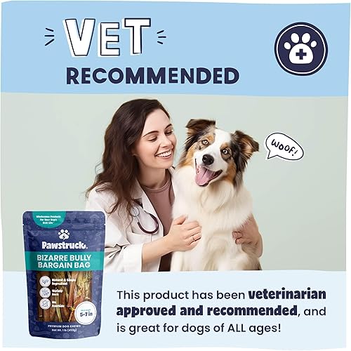 Miniatura 5 de Pawstruck Bizarre Bully Sticks para perro (por peso) Alimento ecológico para mascotas, a granel, huesos de Bullie naturales e inodoros hechos para