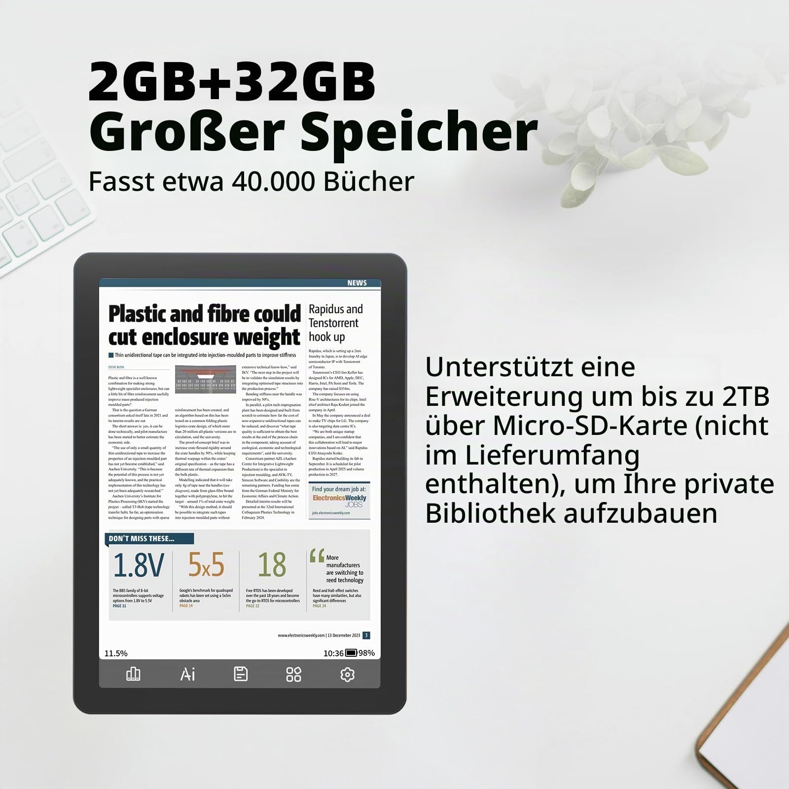 Bigme B6 Farbe E-Reader, E-Ink eBook Reader 6 Zoll Farbe eReader Digitales ePaper Tablet mit Android 14, 2G + 32GB, verstellbares Frontlicht Android eReader Gerät mit Audiobook Schwarz