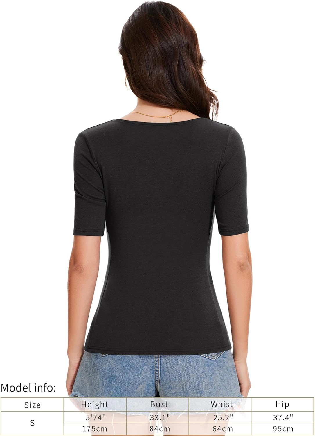 Amoretu Women's 2025 Ruched 1/2 Sleeve T-Shirts Square Neck Fitted Going Out Tops - Image 6