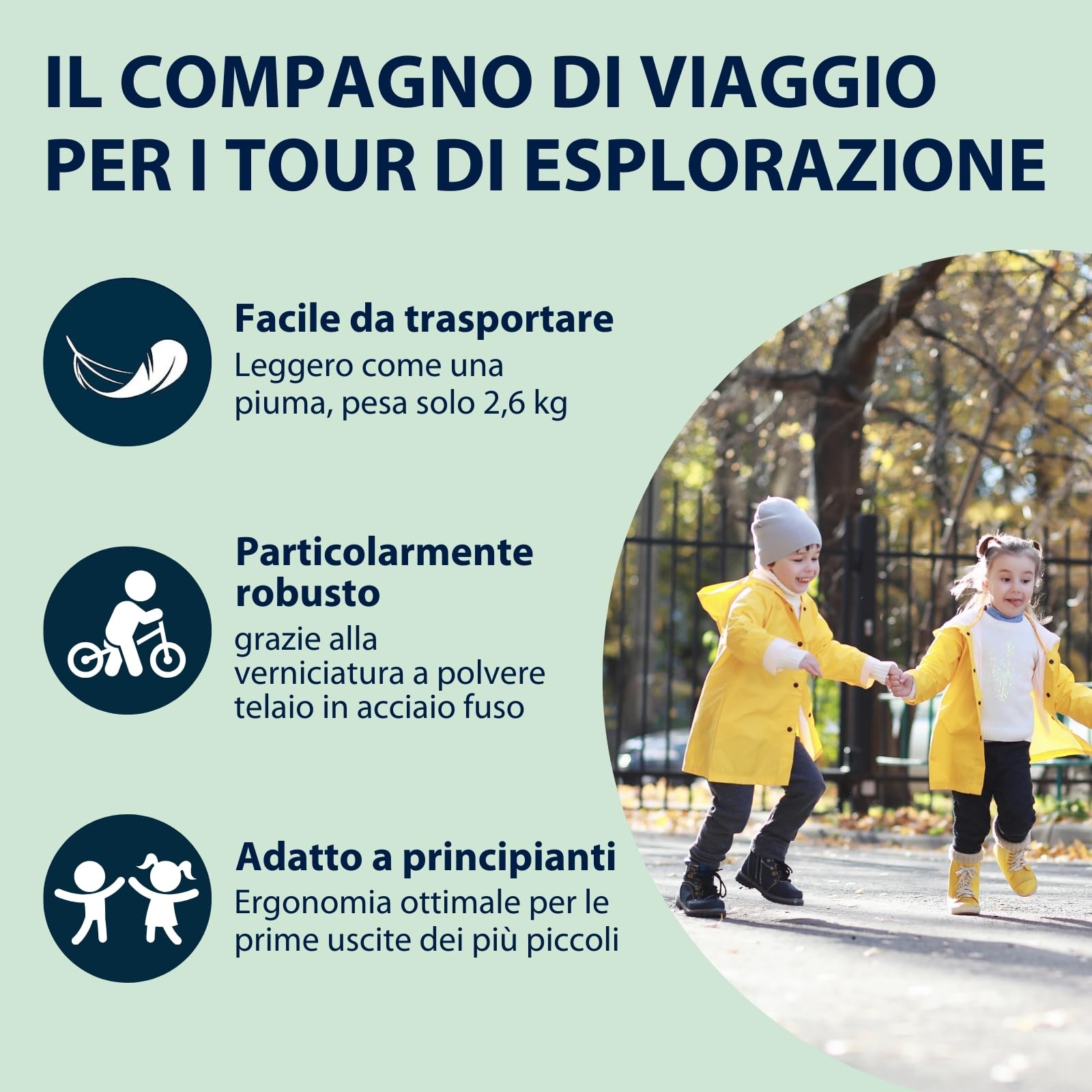 Hudora Bicicletta Cruisy in mint - Bicicletta senza pedali da 15 mesi - Bicicletta leggera con sellino regolabile - Bicicletta per bambini da 78-100 cm - Bici robusta per bambini