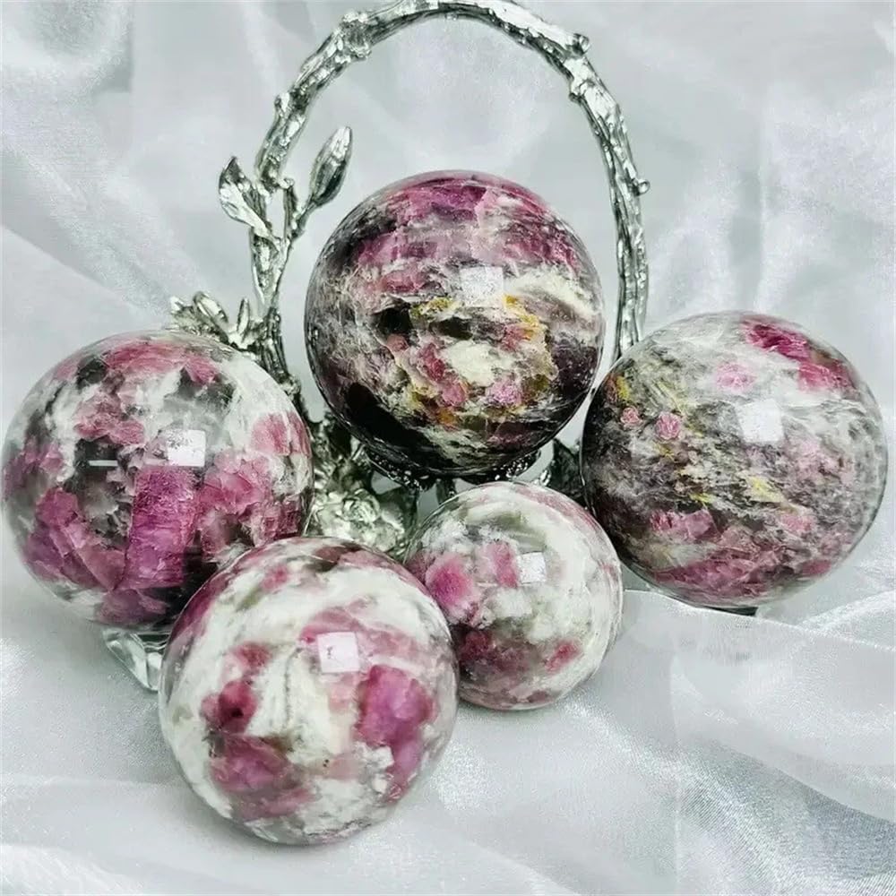 1pc 510-600g Plum Agate Crystal Quartz Ball Hand-Polished And Polished Suitable For Home And Office Decoration