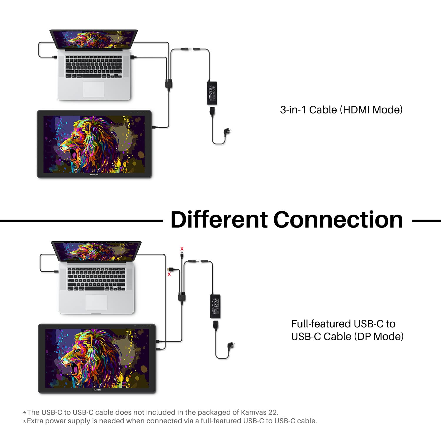 HUION Kamvas 22 Tableta Gráfica con Pantalla, Monitor de Dibujo de 21,5 Pulgadas, con Lápiz sin Batería PW517, para Trabajo Remoto, Dibujar, Diseño, Compatible con PC, macOS, Android, Linux