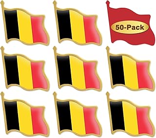 12/24/50/100Pcs Belgium Flag Lapel Pins Bulk - Metal Belgian Brooch Badge Souvenir for Men Women Clothes Bags Hats