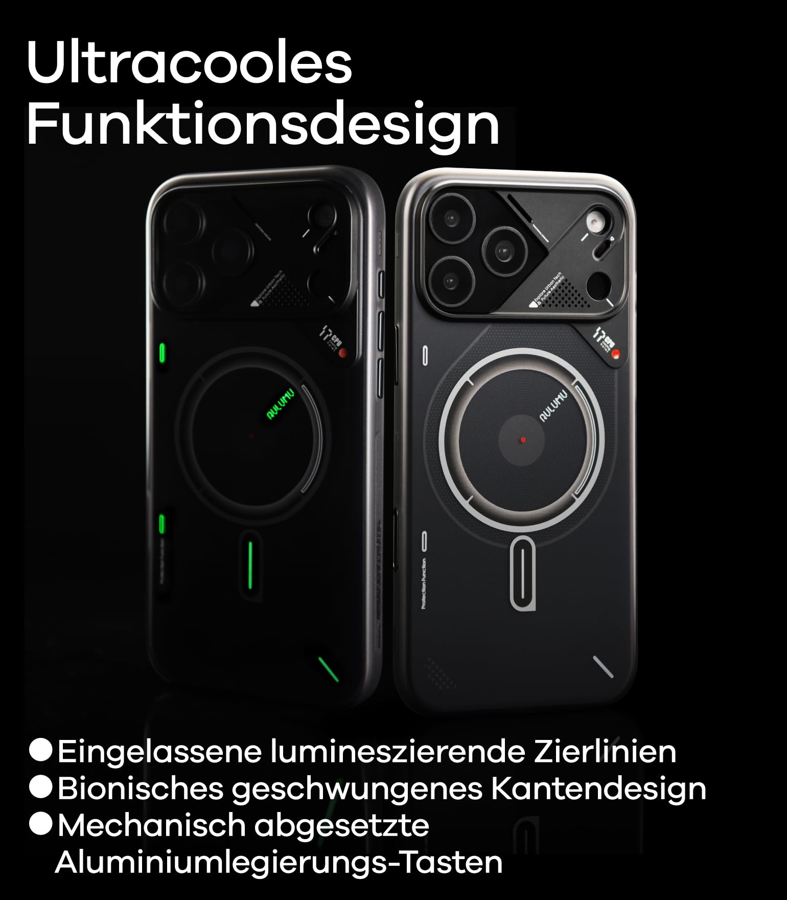 Aulumu iPhone 17 Pro Max Hülle mit Panzerglas Folie, Kompatibel mit MagSafe, HD Schutzglas & 9H Kratzfest Schutzfolie, CoolHyper Kühlung Technologie iPhone 17 Pro Max Case, Transluzent Weiß