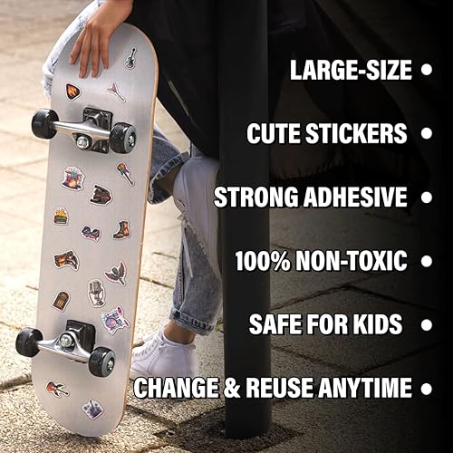 Miniatura 4 de Paquete de calcomanías de estilo retro para amantes y fanáticos del rock, 108 unidades, calcomanías de vinilo de estilo vintage, para portátiles,