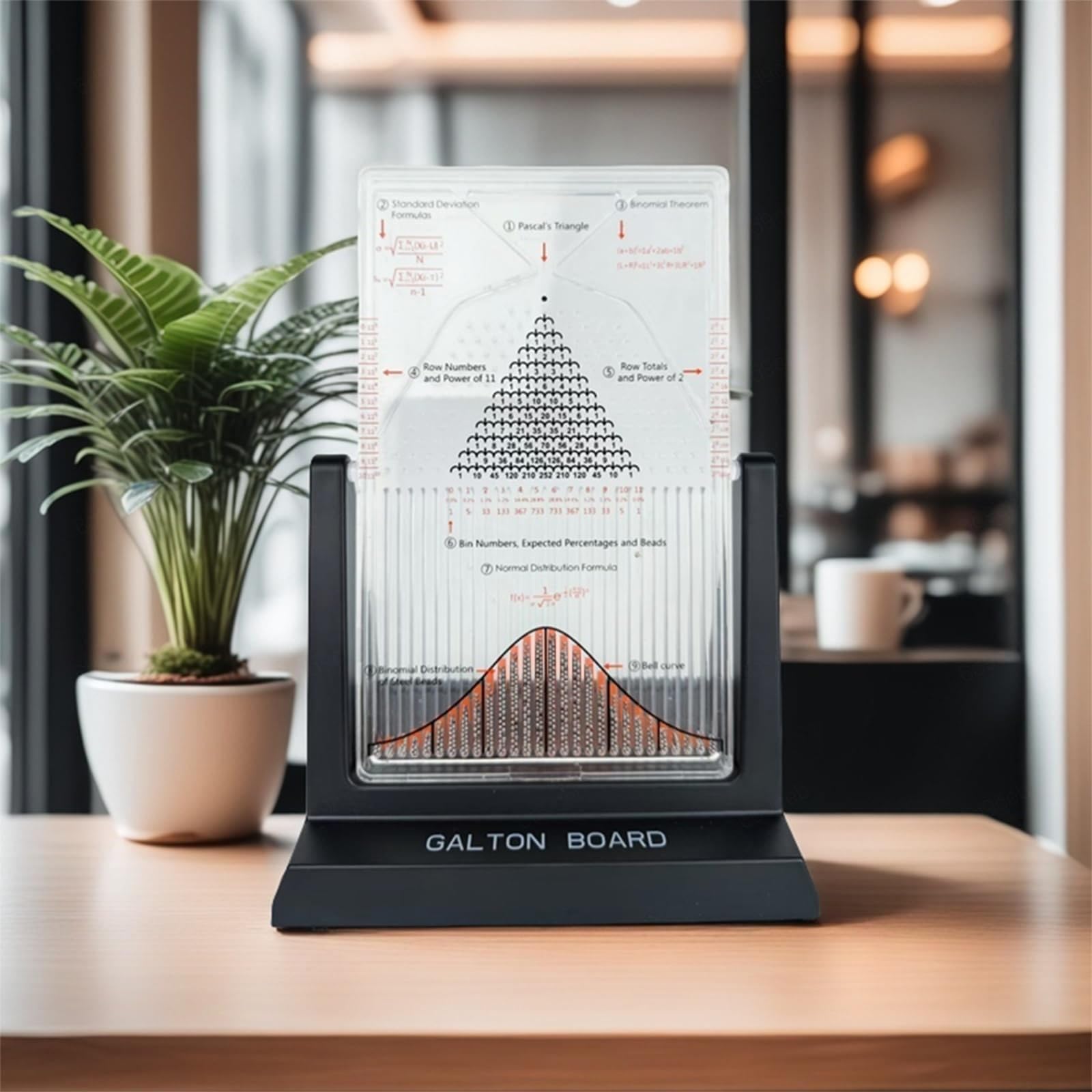 Galton Board Demostración, modelo de distribución normal para estadística, herramienta de probabilidad de curva de campana para enseñanza de física, ayuda de experimentos de laboratorio