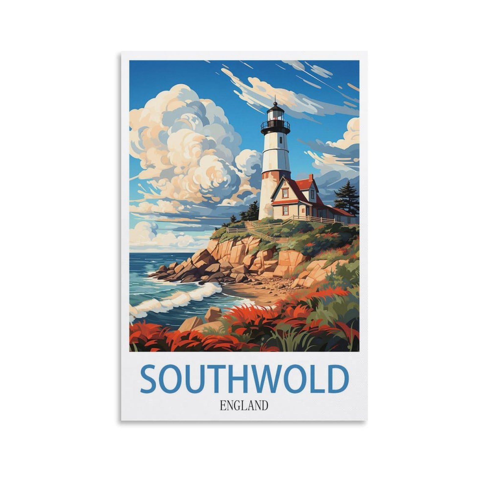 EZMLFA 5D Diamond Painting Kits for Adults,Southwold England Diamond Art Kits for Beginners,Full Drill Diamonds Gem Art for Home Wall Decor Gift 50x60cm