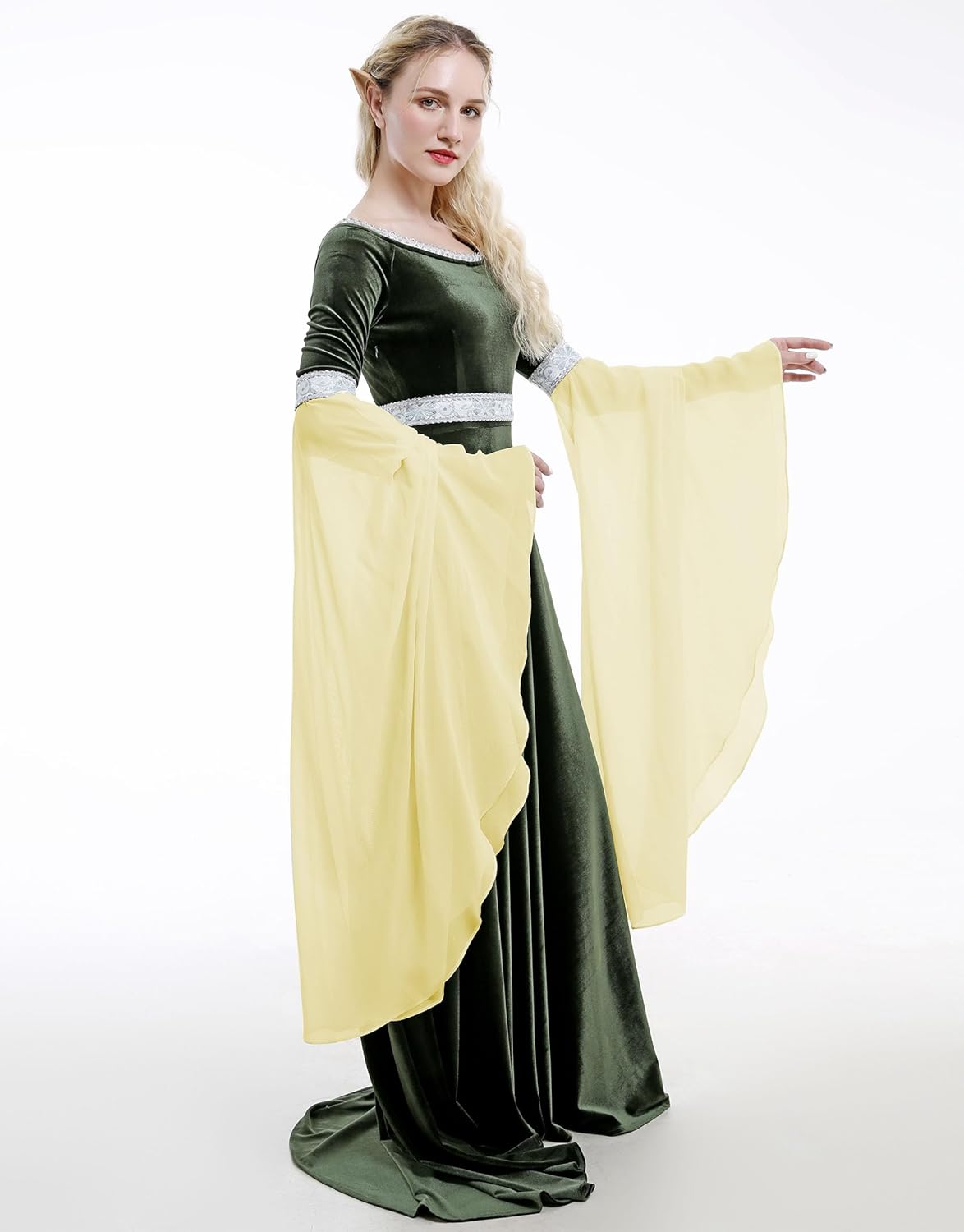 Renaissance Dress Women Retro Velvet Gown Medieval Costume Handmade Fantasy Medieval Dress - Image 5