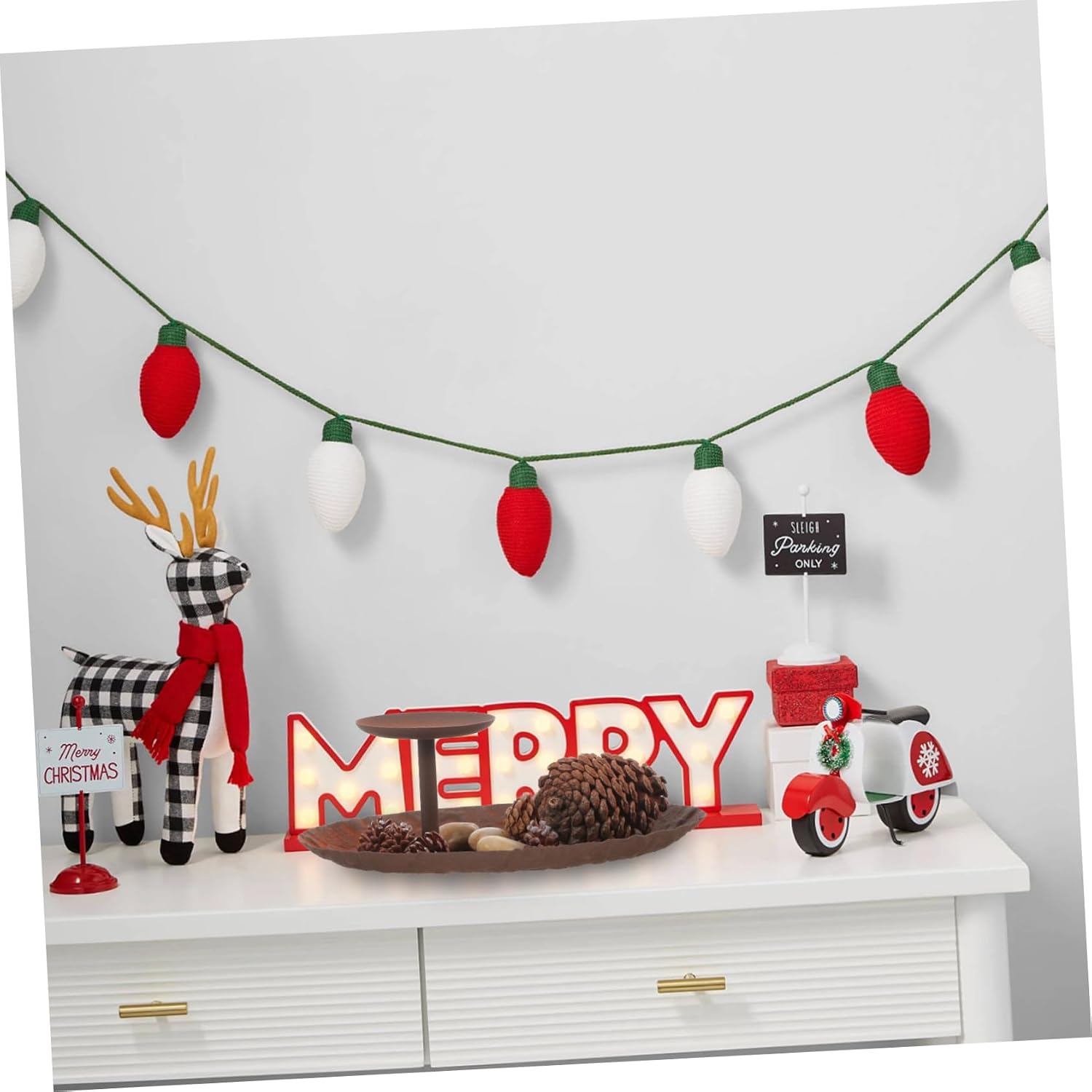 1Set Christmas Candle Holder Decor for Festive Atmosphere for Tabletop Display Holiday Party Decoration