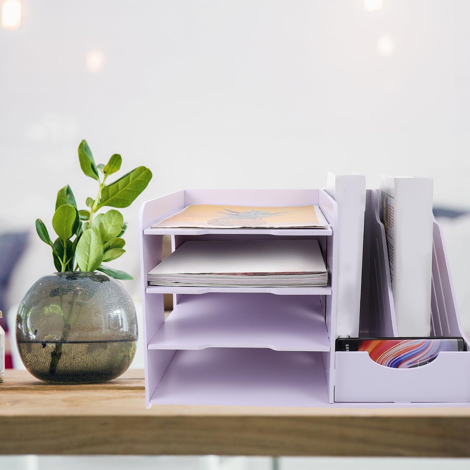 Portadocumenti multistrato in PVC bianco per ufficio e studio, salvaspazio, ideale per uso domestico o ufficio