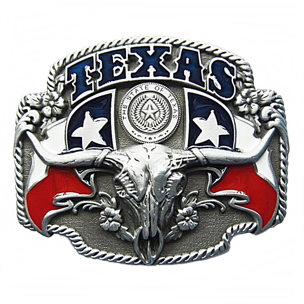Gürtelschnalle Buckle Gürtelschliesse für Wechselgürtel Longhorn Texas Lone Star Country LineDance
