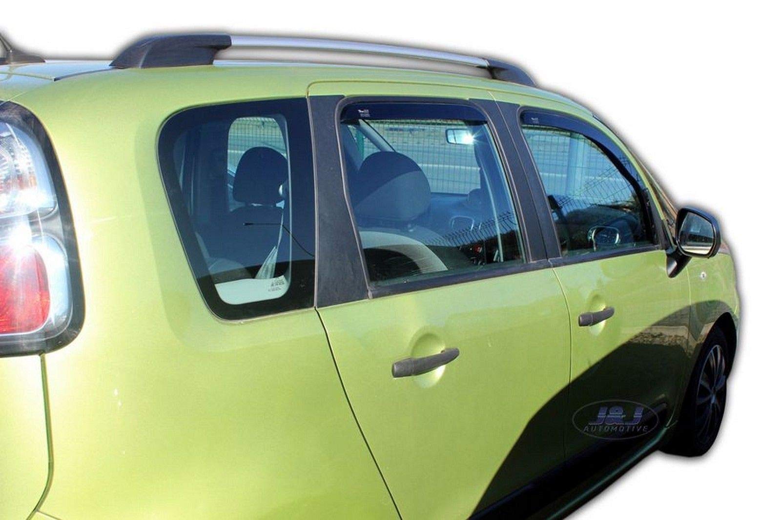 J&J AUTOMOTIVE Deflettori d'Aria per Citroen C3 Picasso 2008-2017, Set da 4 Pezzi, Nero Fumé Oscurato Heko
