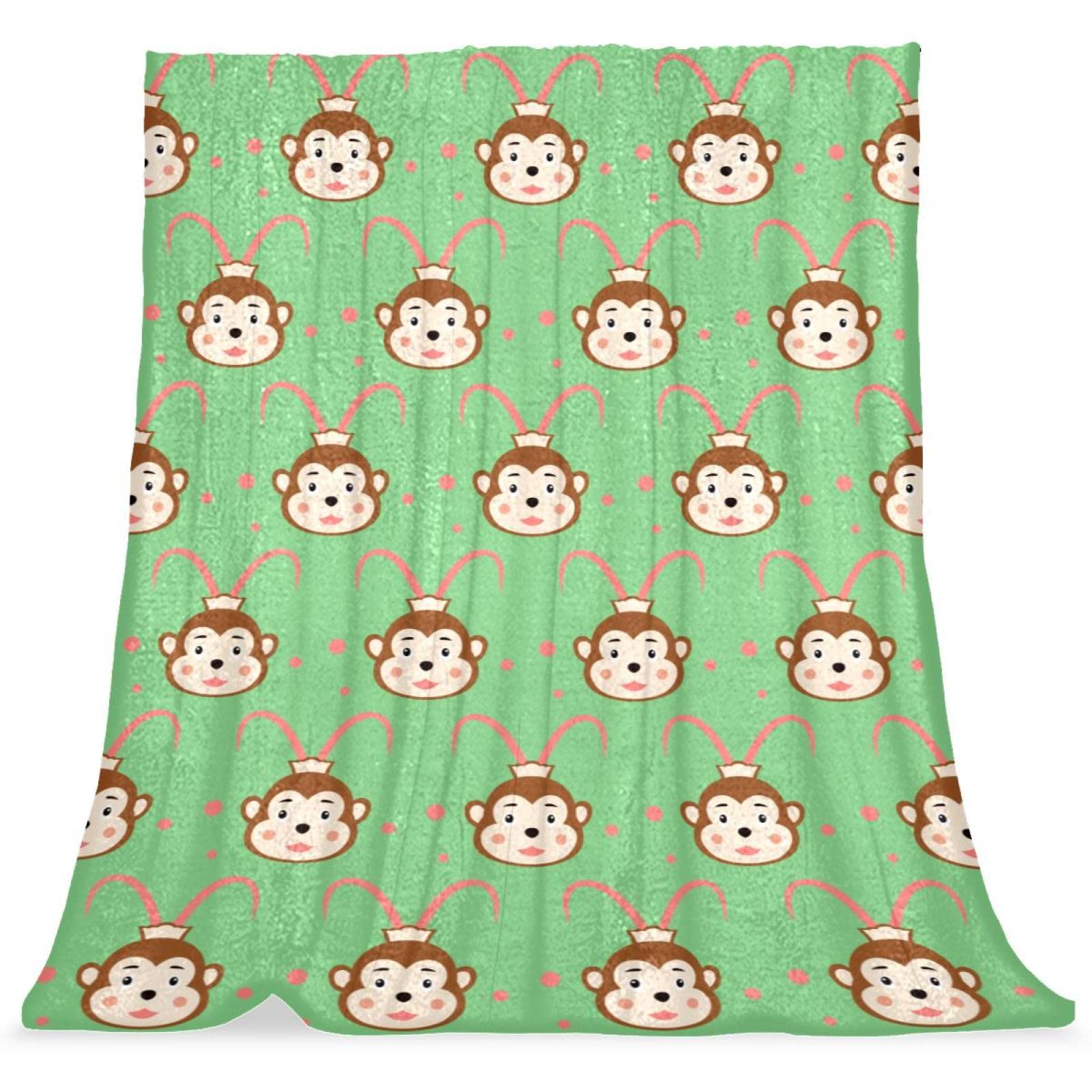 Couverture de lit singe vert pour moments cocooning et siestes des enfants