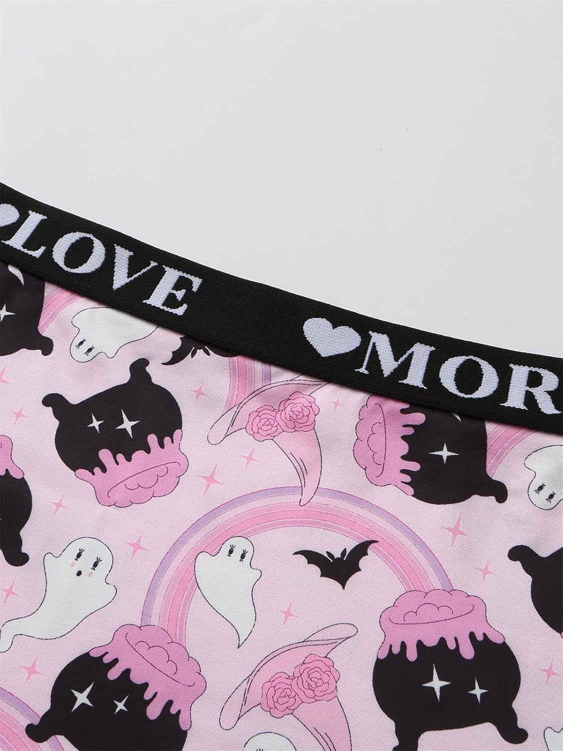Morvia 6 Pack Gothic Halloween Print Boyshorts, High Waist Variety Underwear with Elastic Band, Skull Rose Stars Pattern - Image 8