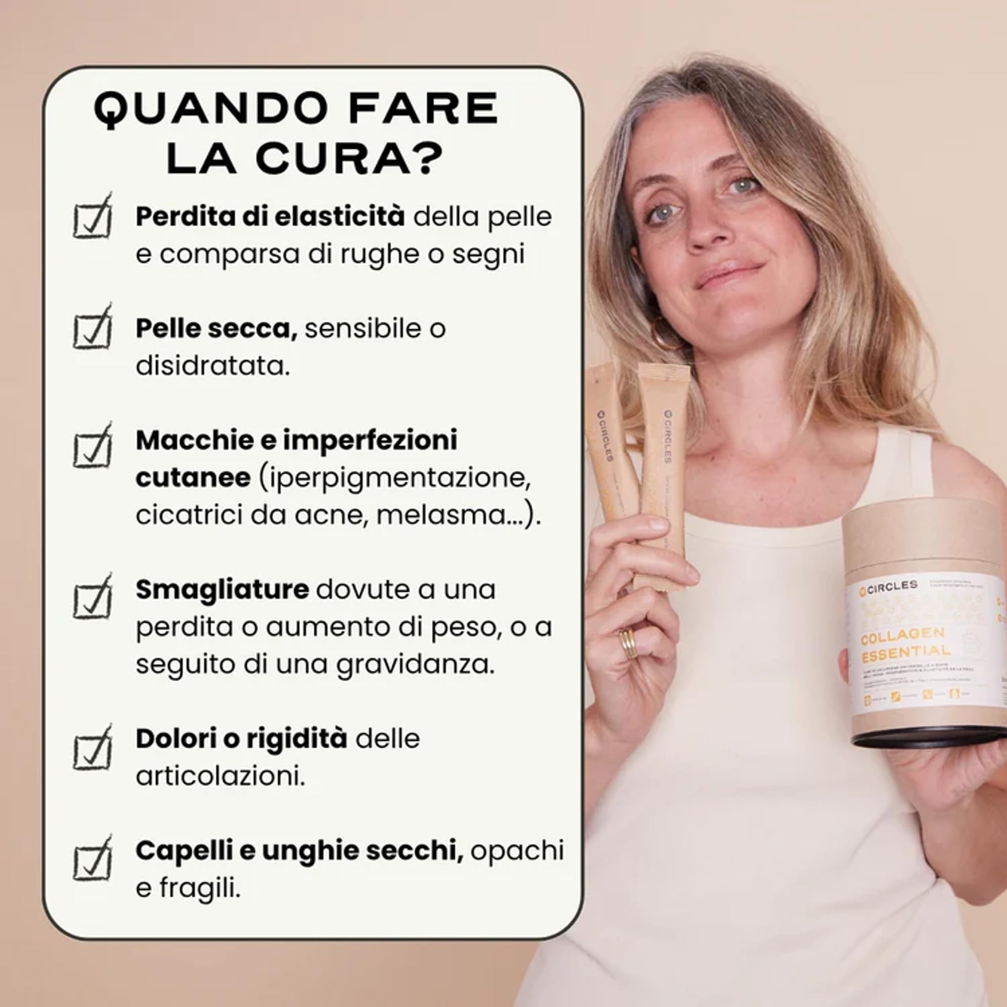 Pelle, Capelli e Unghie – Collagene Marino Puro Alto Dosaggio + Vitamina C | Potente Anti-Age, Articolazioni Flessibili e Bellezza dall’Interno | Gusto Neutro (Formato 30 Giorni New Pack)