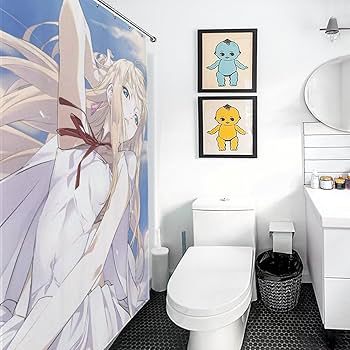 Amazon｜シャワーカーテン かわいい アニメ柄 閃光のハサウェイ ギギ