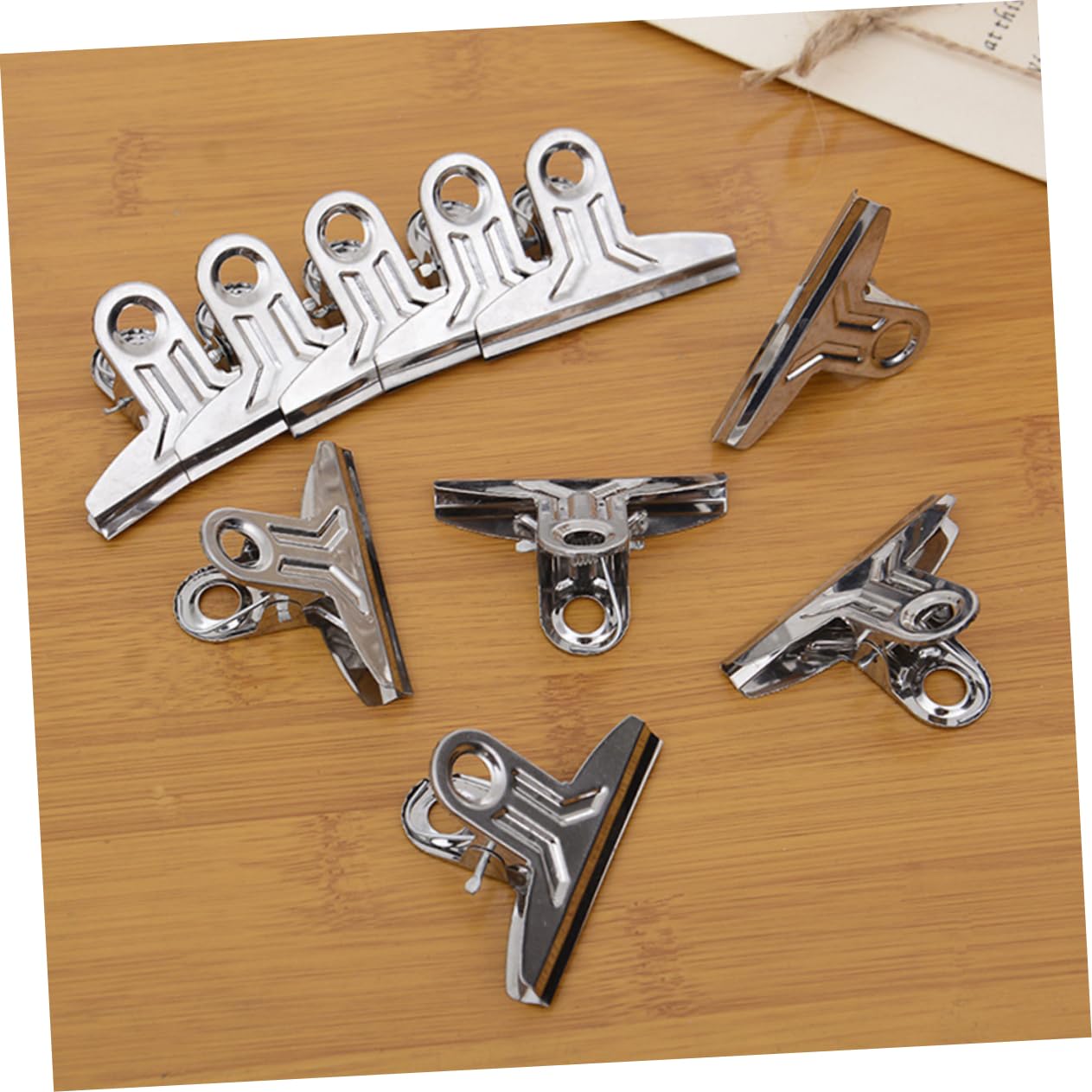 Housoutil Stainless Steel Bag Clips 10 Pack Sealing Clips for Food Packages Reusable Air Tight 5.5cm for Freshness