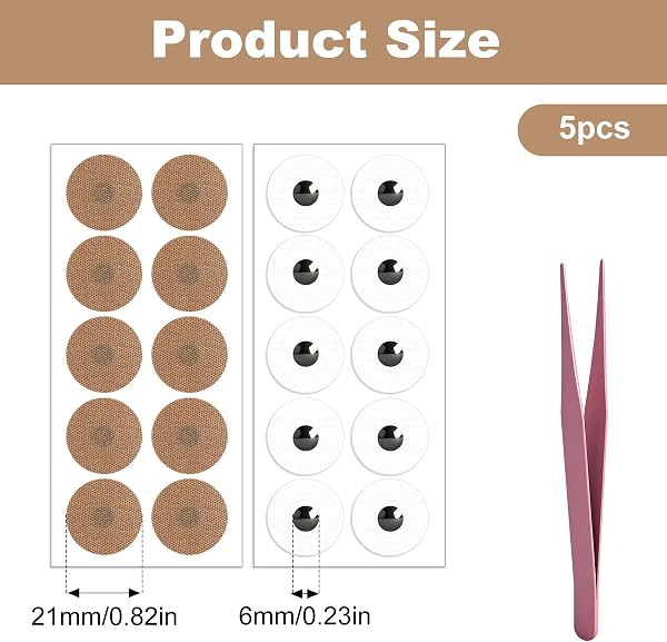 50 Pièces Patch Acupuncture, Patch Magnétique Acupression 21 mm, Patch Aimant Réutilisable, Autocollant Magnétique, Patch Acupuncture Magnetic pour Genou Dos Nuque Adulte avec Pince - 2