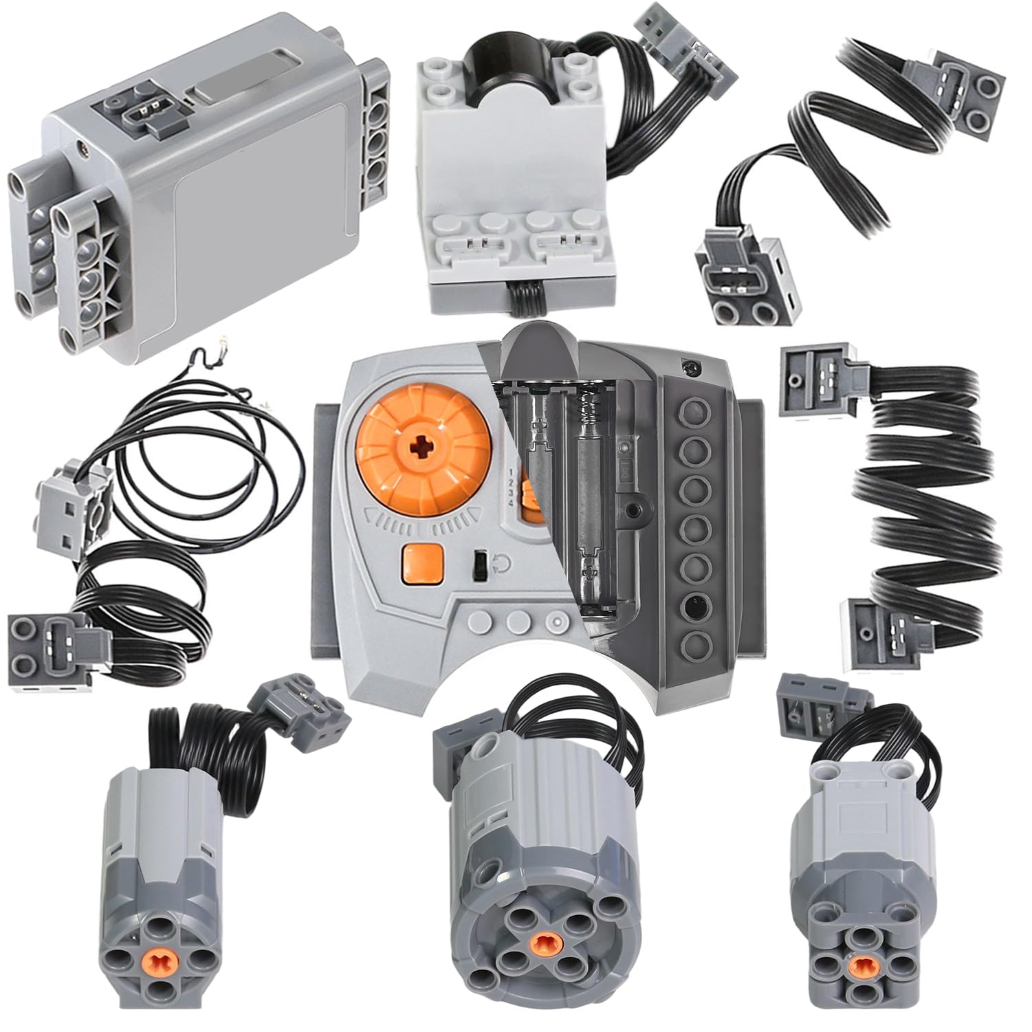 BrickBounty 9 Pcs Power Functions Motor Kit, Motor Set Technical Parts for STEM Assembled Building Block, Control Function for MOC Bricks