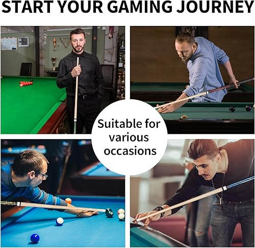 Miniatura 9 de LOTKEY Palo de billar, Taco de billar de 58 pulgadas, 21 onzas, con 2 tizas adicionales de madera maciza para billar profesionales