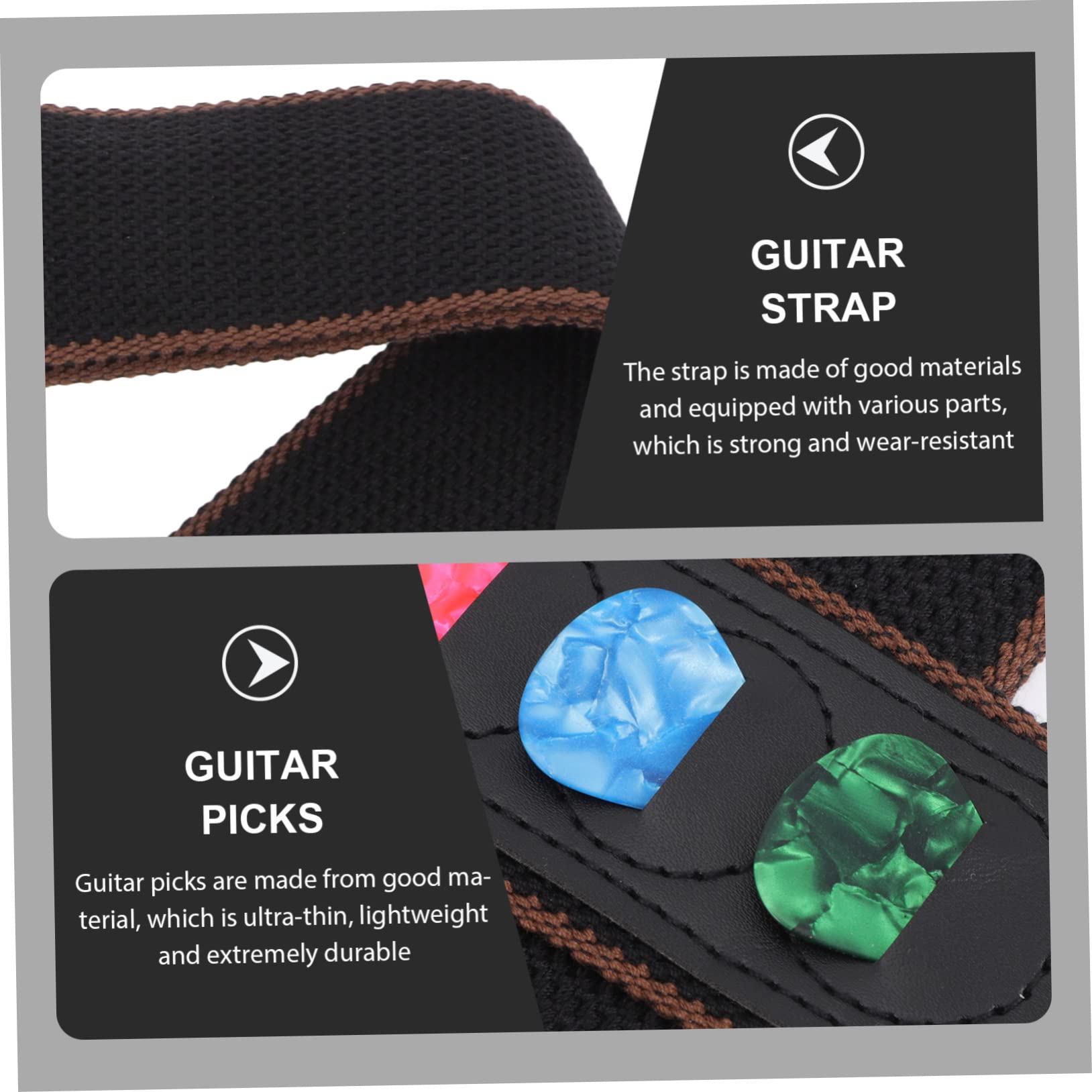 ibasenice 3juegos Correa De Guitarra De Algodón Creativa Con Accesorios Soporte Práctico Para Guitarra Eléctrica Diseño Duradero y Cómodo Para Músicos