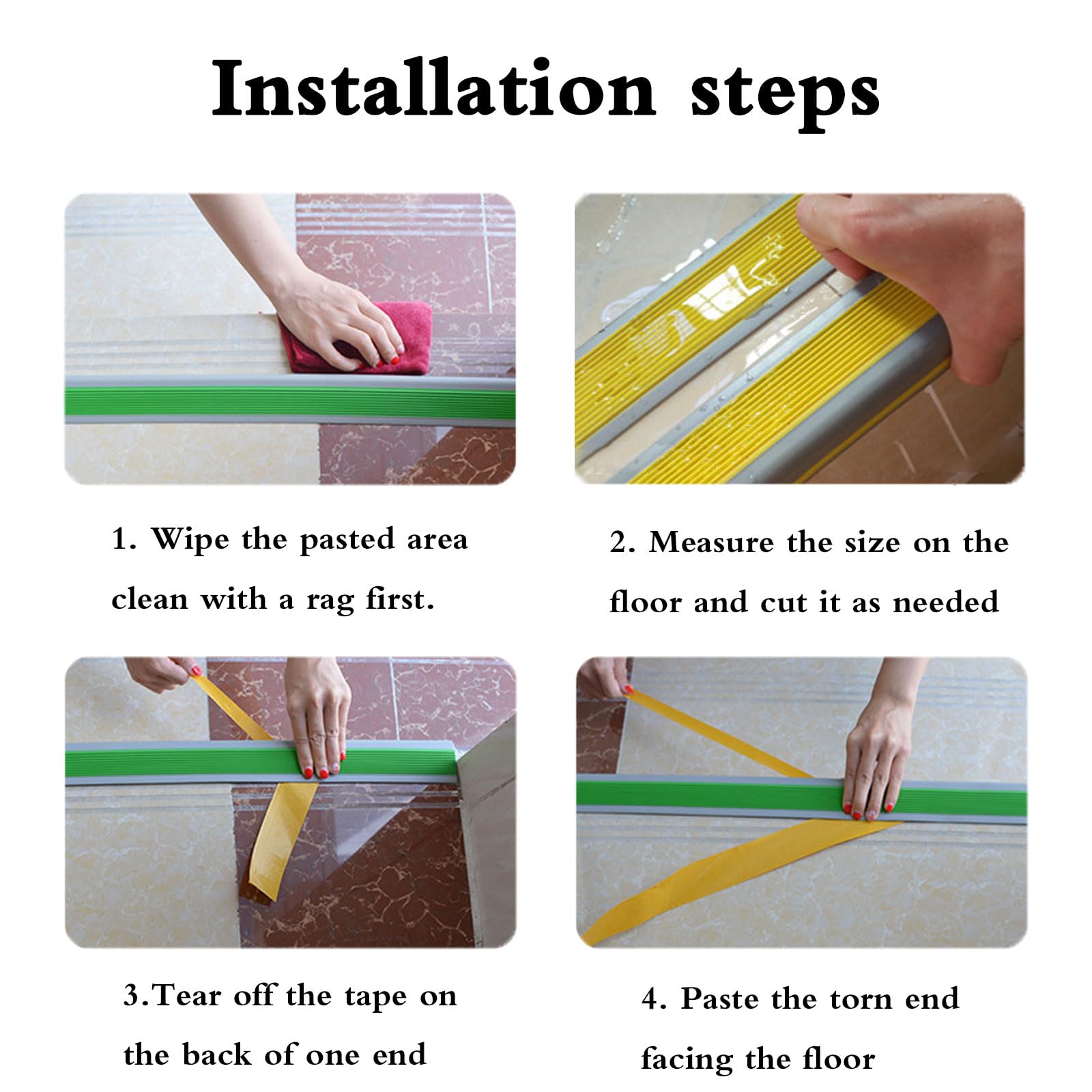 Perfil De Escalera De PláStico Autoadhesivo,Autoadhesivo Borde Para Escaleras En Forma De L,Resistente Al Desgaste,Antideslizante,Autoadhesivo,Para Escalones De Escaleras Y Borde De Piscina