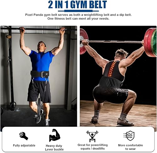 Miniatura 2 de Cinturones de levantamiento de pesas para hombres y mujeres Patentes de diseño 2 en 1 Cinturón de levantamiento de pesas y inmersión con cuerda para