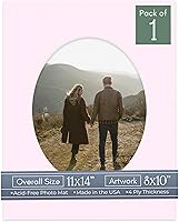 Vista 29 de CountryArtHouse Marco ovalado de 11 x 14 pulgadas, sin ácido, con núcleo blanco, corte biselado para fotos de 8 x 10 pulgadas, se adapta a marcos