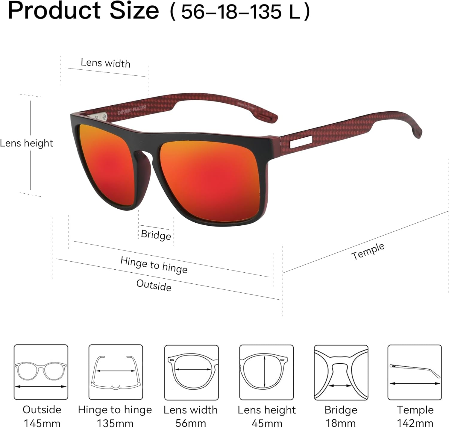 ZENOTTIC Polarized Sunglasses Men Square: Unbreakable TR90 Frame Carbon Fiber Temple UV400 Protection Sun Glasses for Driving - Image 3