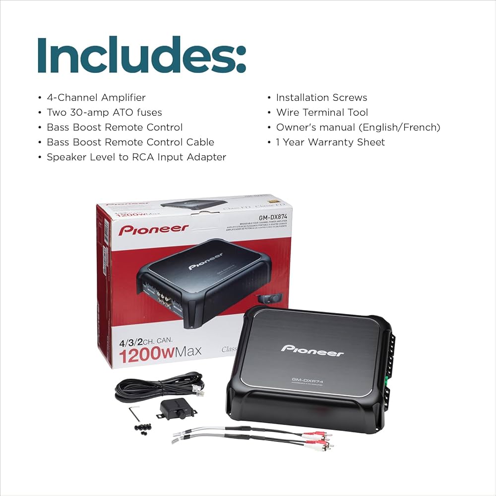 カロッツェリア　Pioneer GM-07400 ブリッジ可能4チャンネルアンプ Amazon.co.jp: パイオニア carrozzeria 200W×4・ブリジャブル