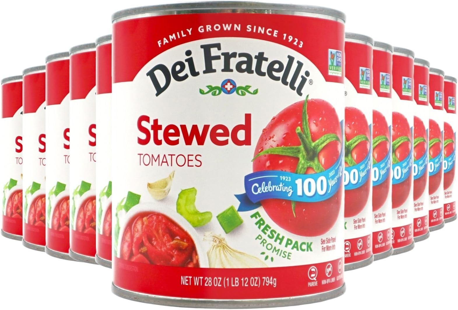 Dei Fratelli Stewed Tomatoes 28oz 12 pack Canned And Jarred Stewed Tomatoes