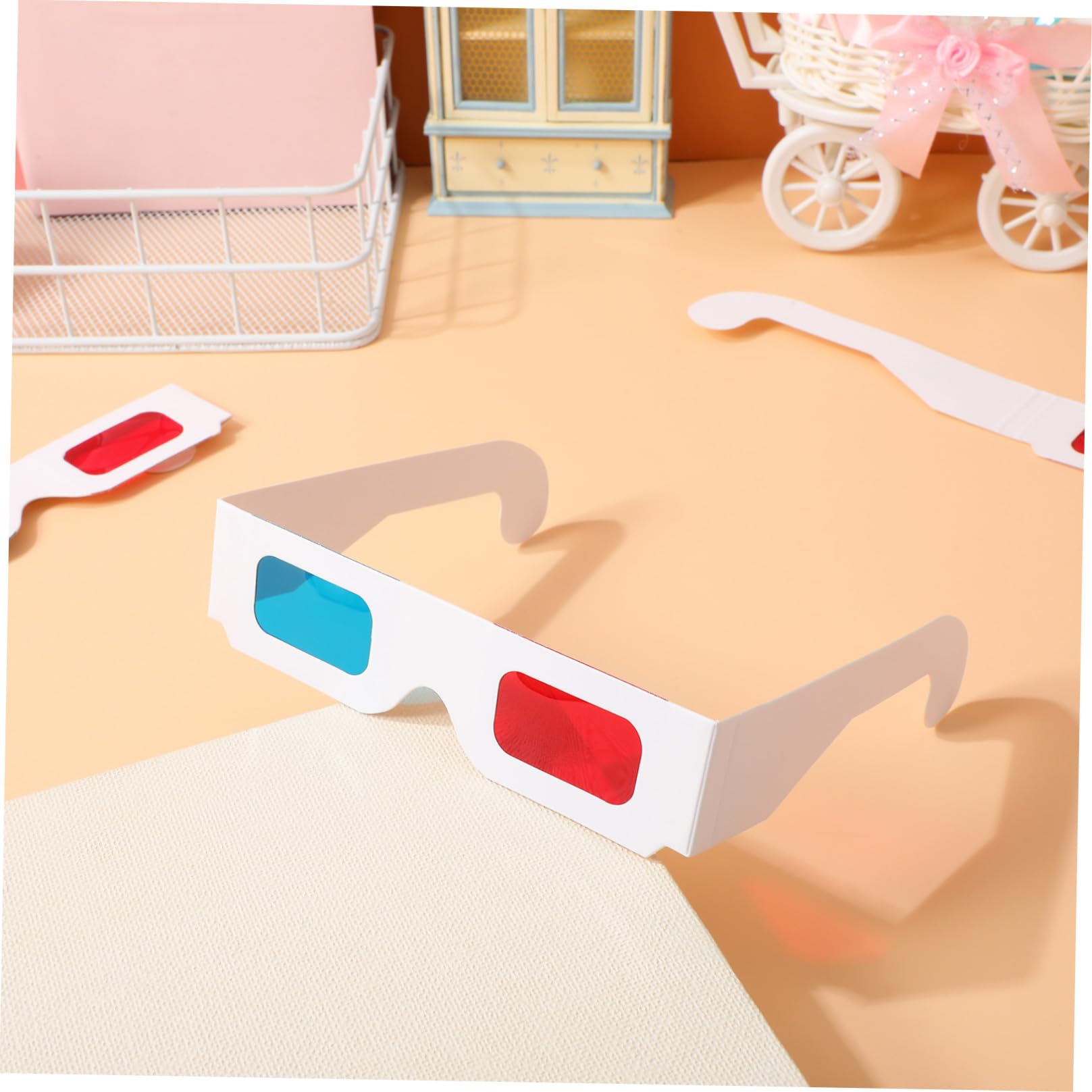 BESPORTBLE 100 Gafas de Cartón Anaglifo 3D para Películas y Vídeos, Lentes Rojo-Azul Compatibles Cine, Hogar y Regalos, y Seguros para Niños y Adultos