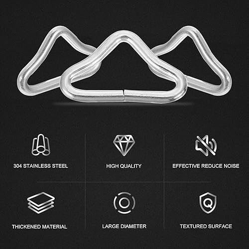 Miniatura 3 de EXCEART 40 piezas de anillos triangulares para correa de repuesto de trampolín, bolsa de cinturón de reparación