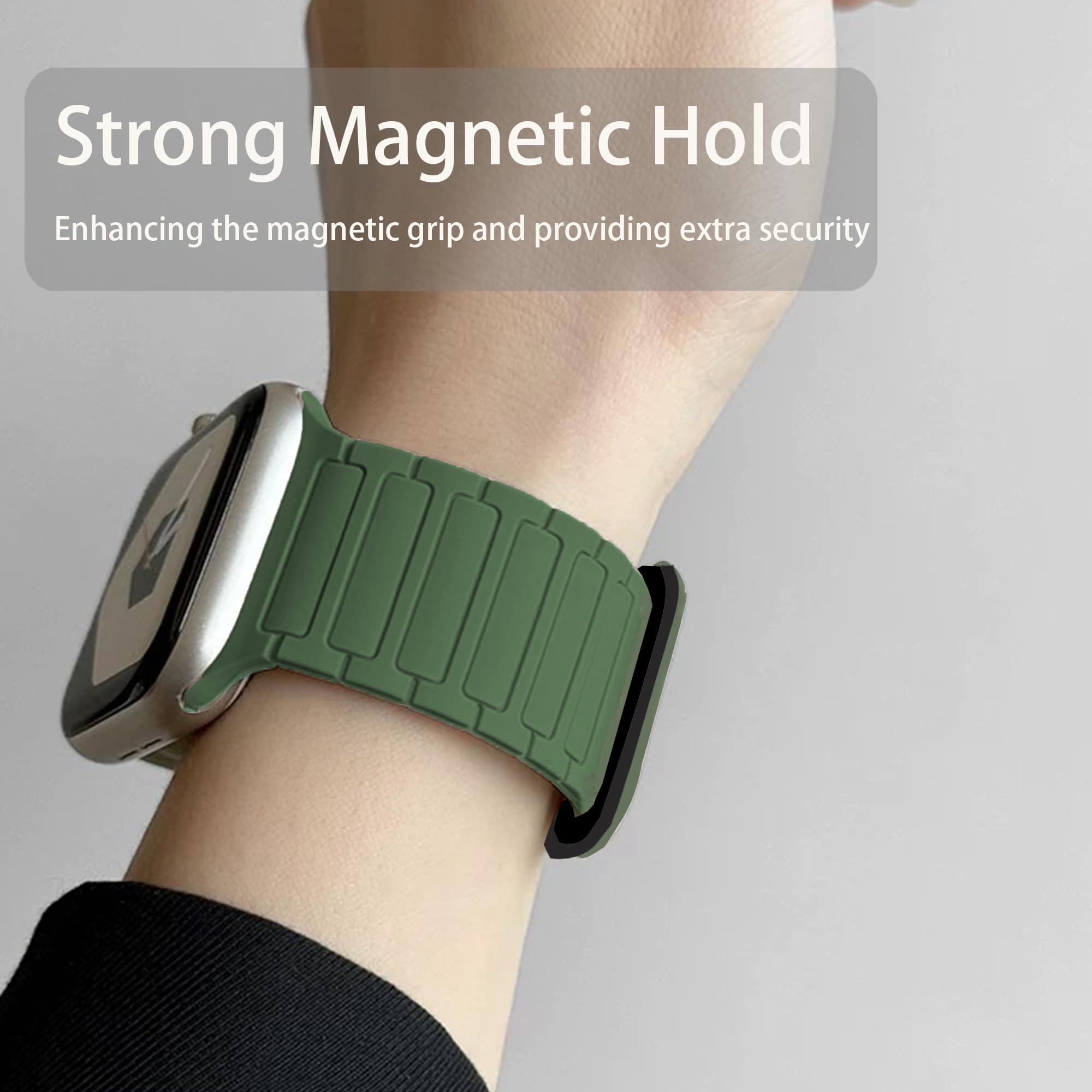 Blueshaweu Bracelet de montre 18 mm 20 mm compatible avec la montre intelligente Withings, en silicone souple, entièrement magnétique, compatible avec ScanWatch 2 38 mm/ScanWatch 2 42 mm