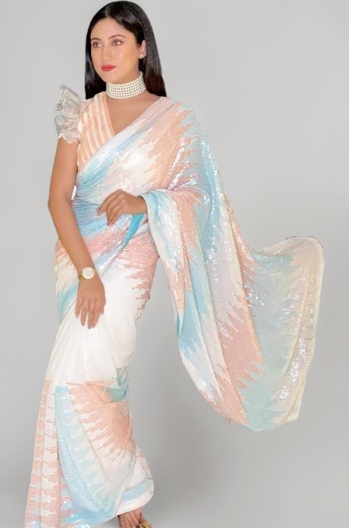 SGF11 Women's Soft Cotton Linen Silk Saree With Blouse Piece