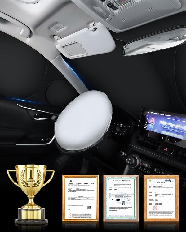 EVOOOR 8PCS Windshield Sunshade for Honda CRV 2023-2024 2025 CR-V Accessories- Full Set Front Rear Side Window Sun Shade Cover Sun Visor Window Shade for Camping/Baby- UV Block & Privacy Protection by EVOOOR - Image 9