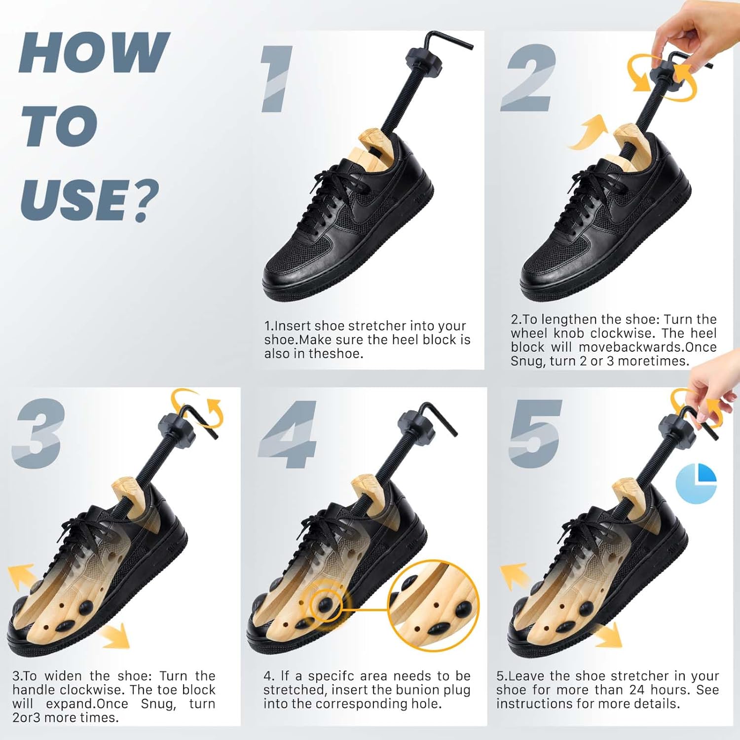 4 Way Shoe Stretcher,Wooden Shoe Expander Widener Shoe Tree Extender for Women and Men Ajustable Length & Width - Image 4