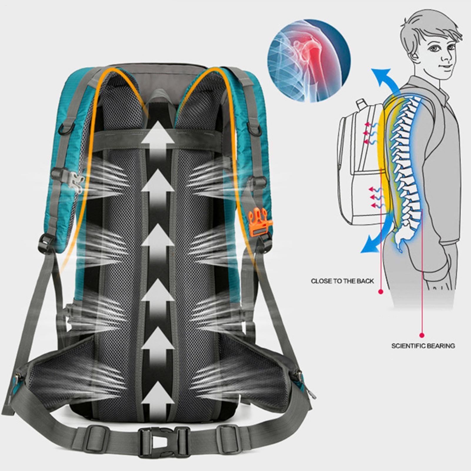 Plecak turystyczny 70 l, plecak kempingowy dla mężczyzn, ergonomiczny