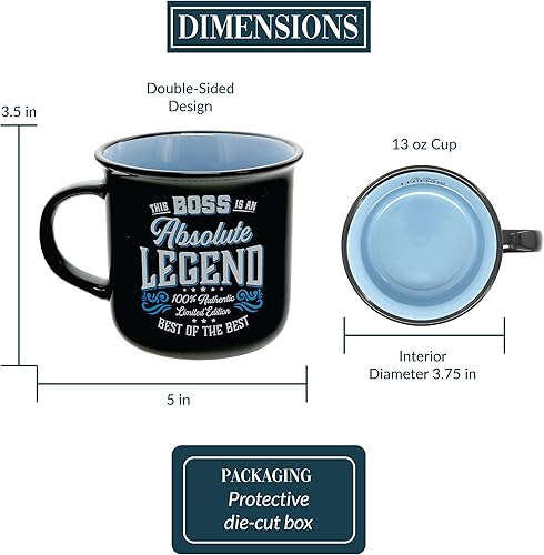 Miniatura 3 de Pavilion Gift Company - Boss Absolute Legend - Taza de cerámica de 13 onzas, taza de café de doble cara, regalos para jefes, taza de jefe, 1 unidad,