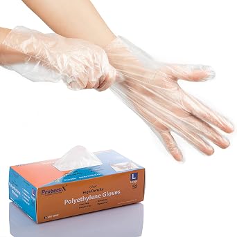 ProtectX 500 Pieces Food Prep Gloves, Plastic Gloves Disposable for Cooking without Latex & Powder Free, One Size Fits Most