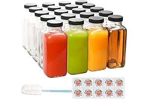 WERTIOO Vintage Glass Bottles with Caps (20 Pack)