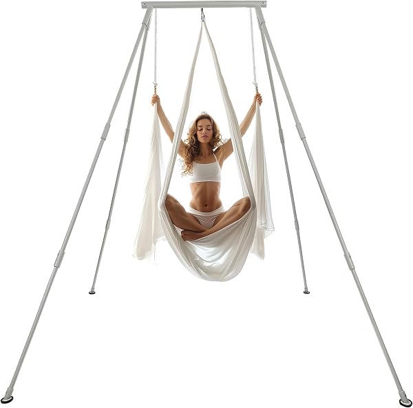 HECASA 8.1 FT Aerial Yoga Stand 550lbs Max Capacity for Indoor and Outdoor Fitness Bodybuilding Height Adjustable for Yo