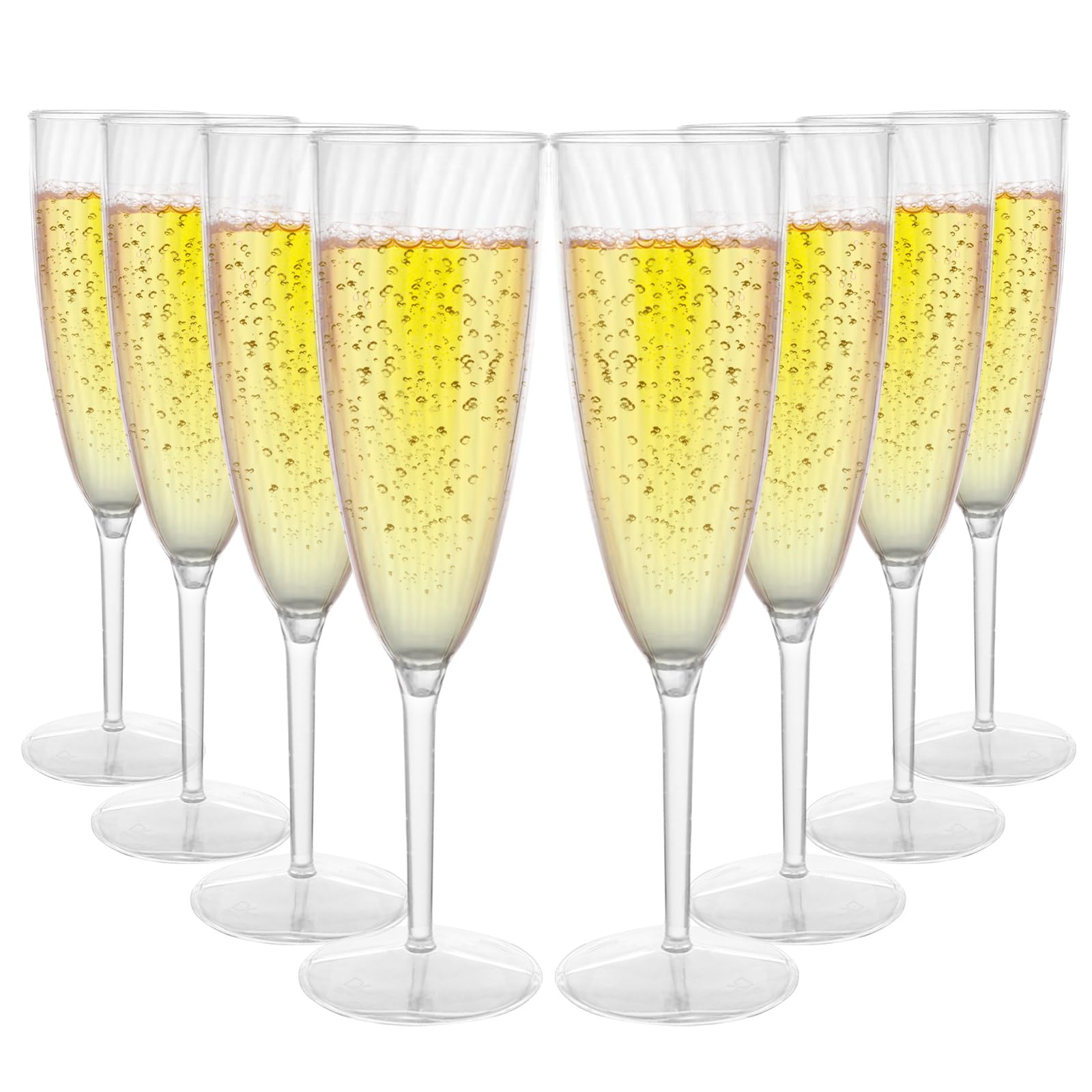 Copas de champán de plástico para evitar roturas en bodas y cumpleaños