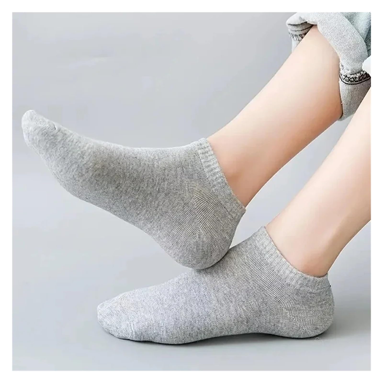 Weiß Herren Socken Kurz 10 Paar Herrensocken Frühling/Sommer Dünn, Atmungsaktiv, Weich Polyester Baumwollsocken Schwarz Casual Business Söckchen Bootssocken