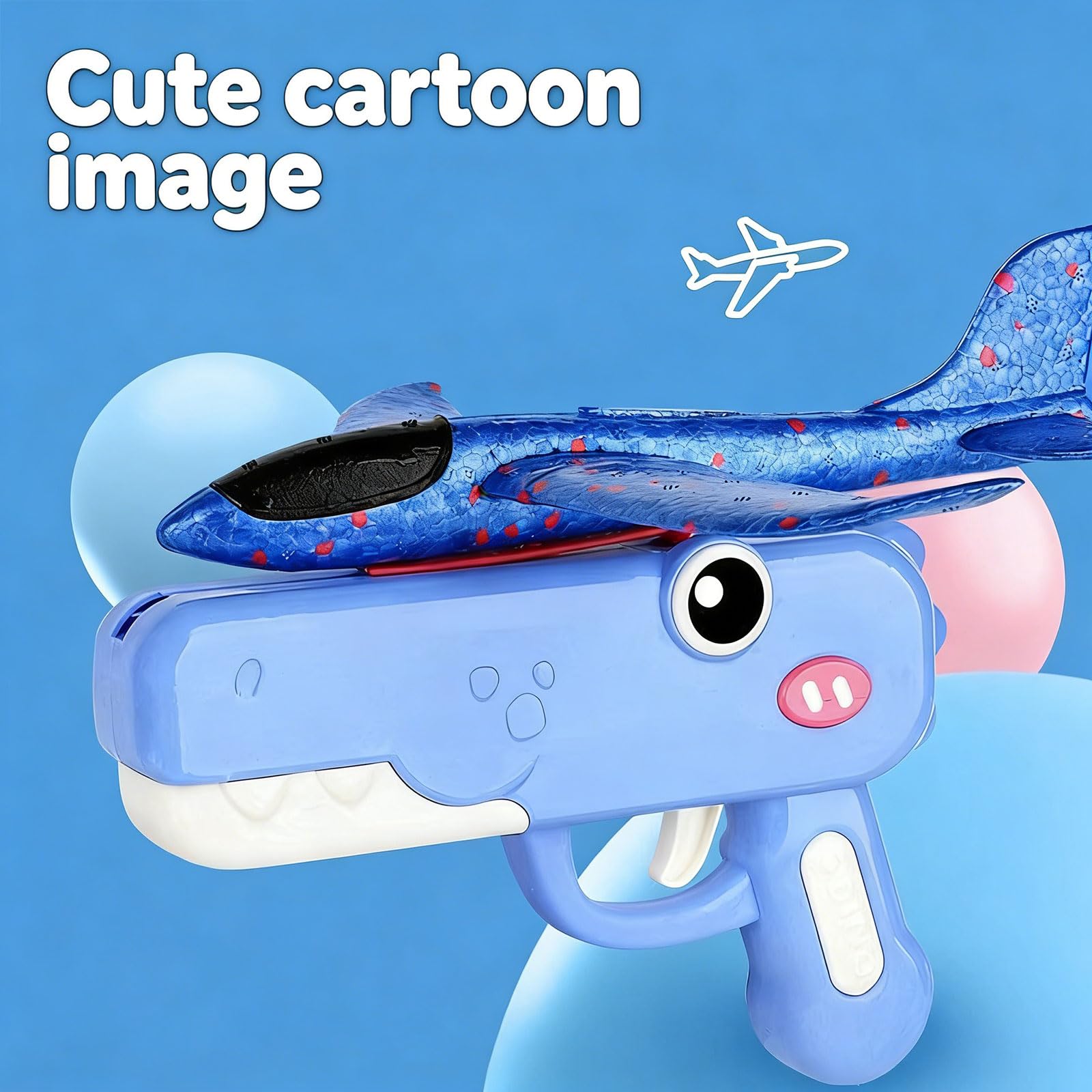 Dinosaur Foam Glider Launcher, Cute Dinosaur Glider Plane Flying, Fun Birthday Gifts, Easy to Launch Foam Aircraft (Blue) — view 2