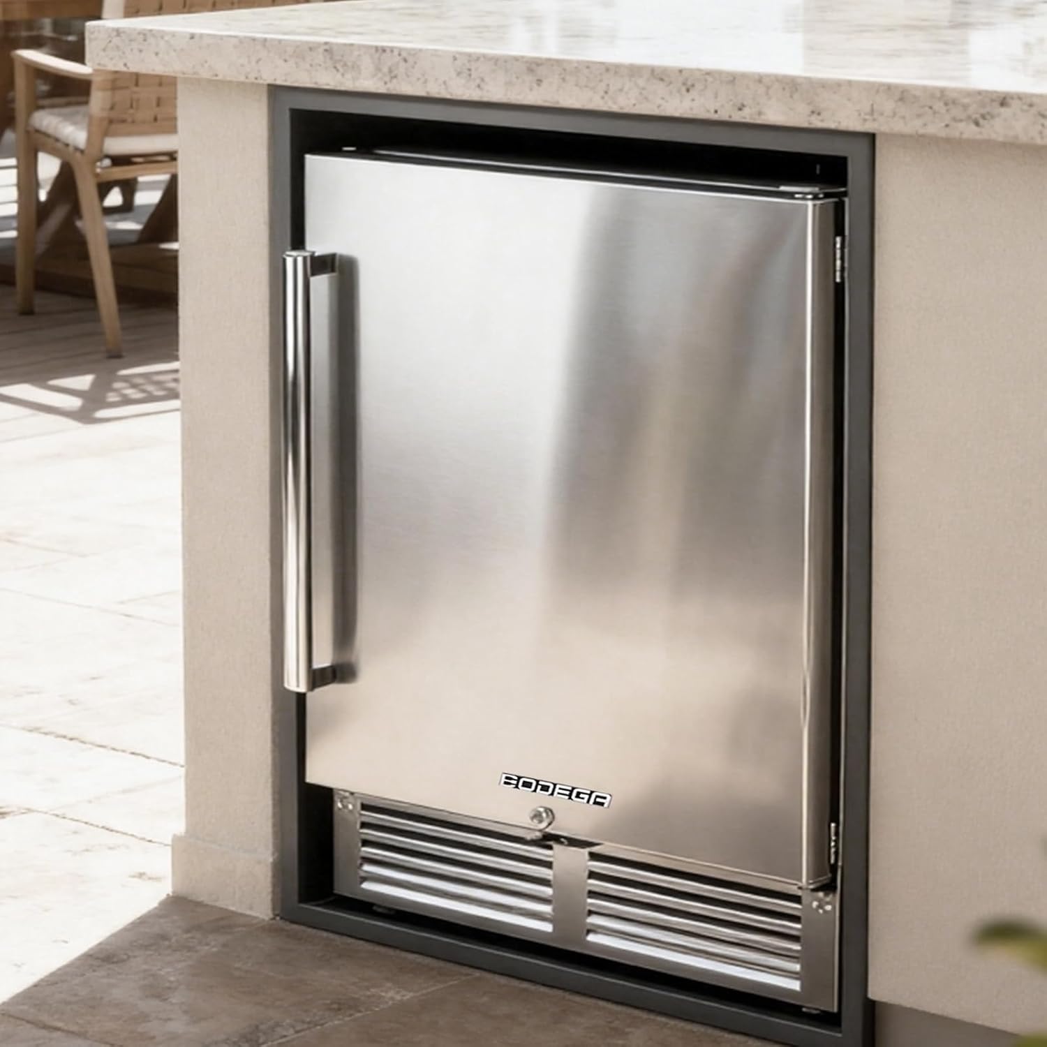 BODEGA 24 Inch Beverage Fridge under Counter, Outdoor Refrigerator for Patio and Deck Weatherproof, Stainless Steel Beverage Cooler for Soda, Beer, Holds 164 Cans