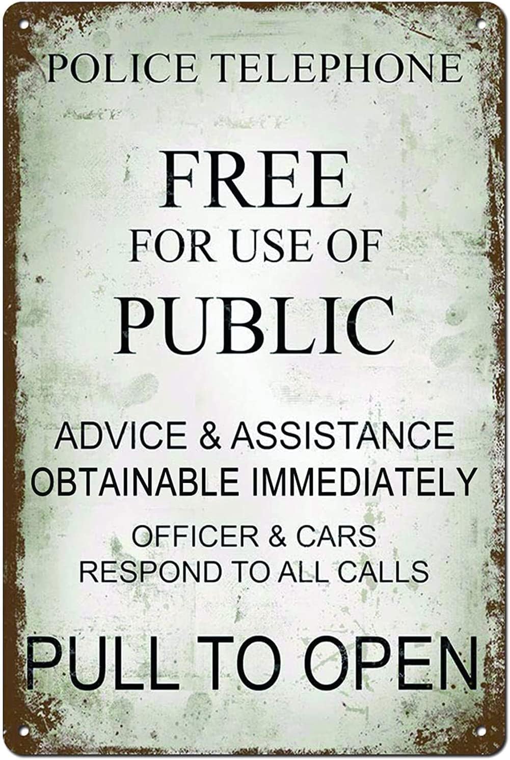 Vintage Tin Metal Poster Sign Police Phone Box Tardis Dr Who Retro Wall Art Decor Iron Painting for Home Kitchen Cafe Pub Sign 6x8 Inch Plaque